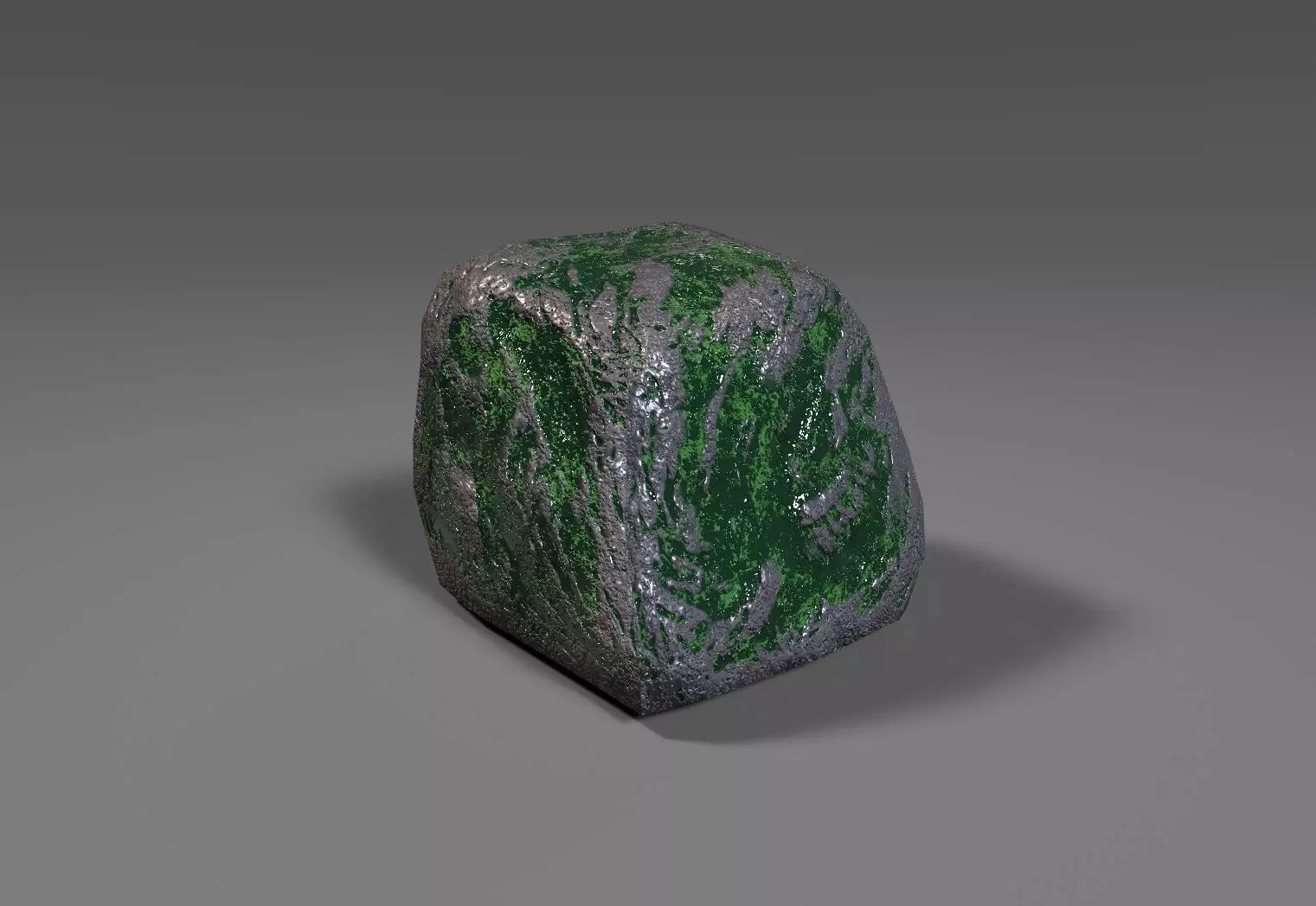 mossy rock lowpoly Free low-poly 3D model_0