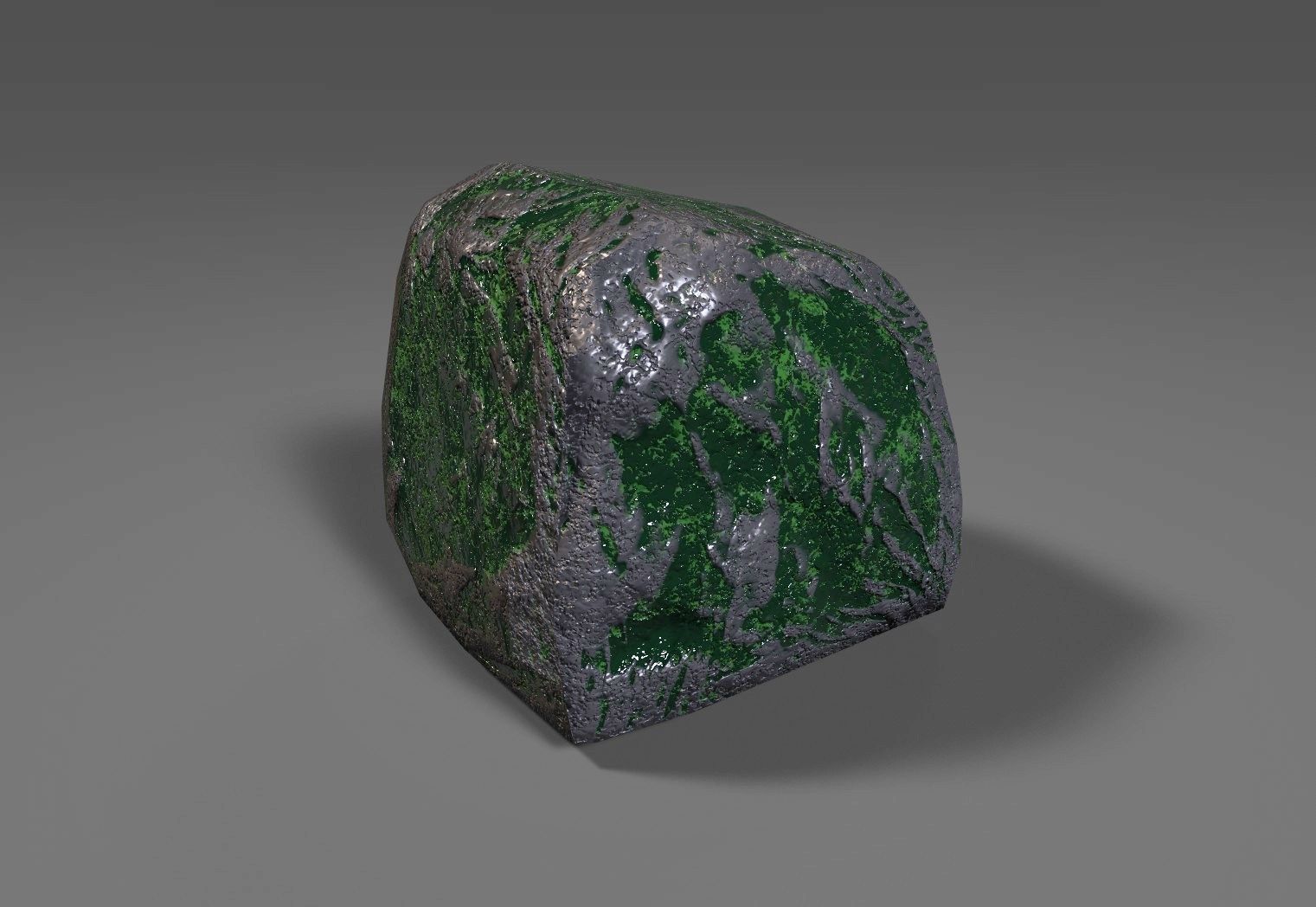 mossy rock lowpoly Free low-poly 3D model_6