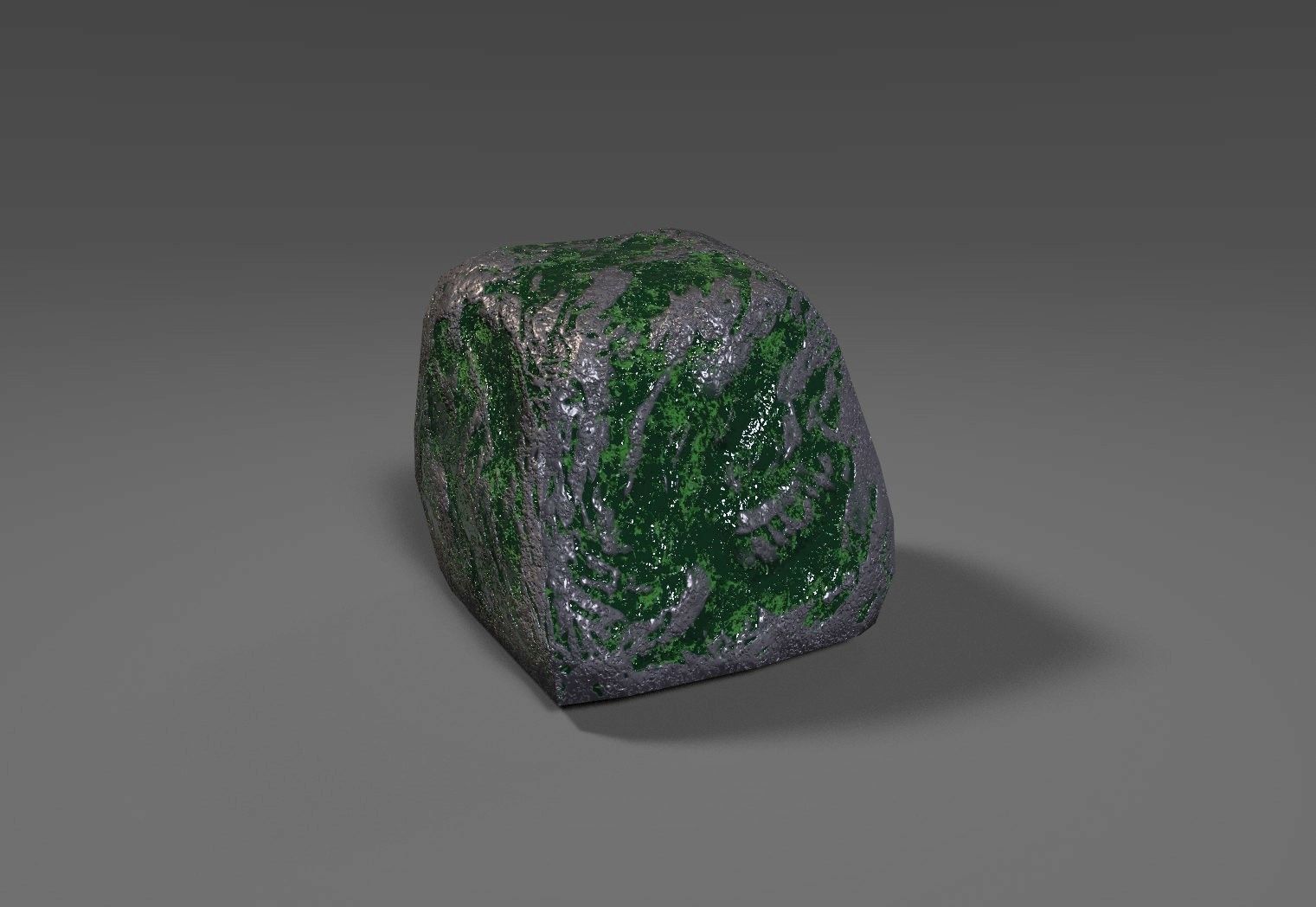 mossy rock lowpoly Free low-poly 3D model_1