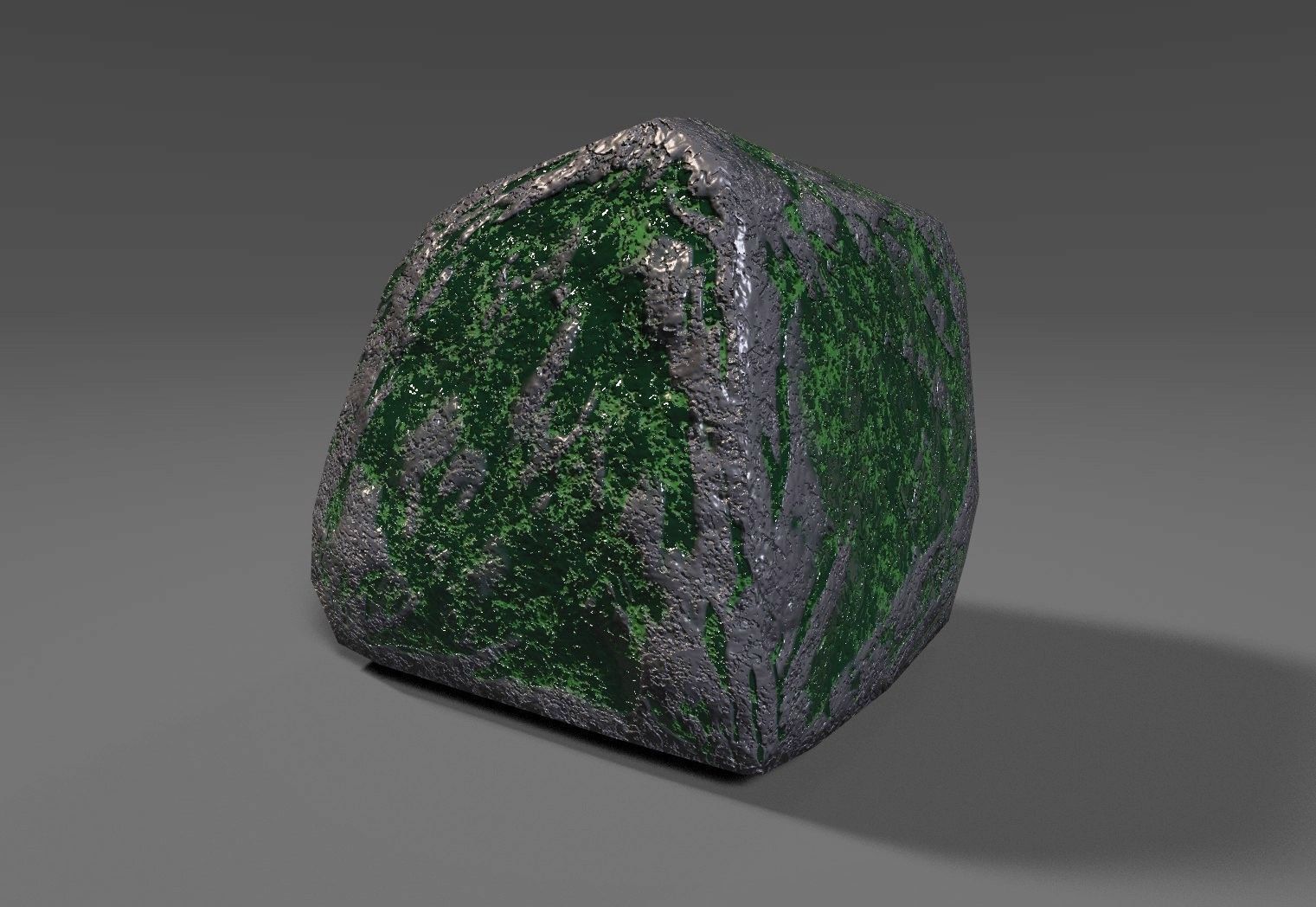 mossy rock lowpoly Free low-poly 3D model_4