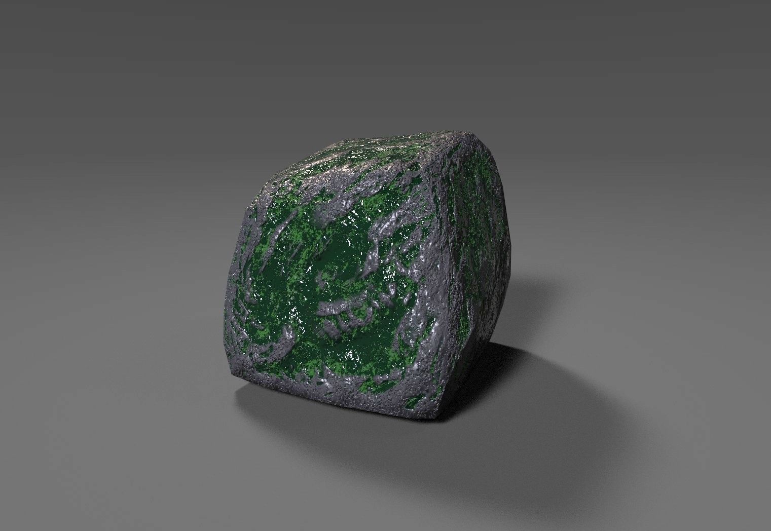 mossy rock lowpoly Free low-poly 3D model_2