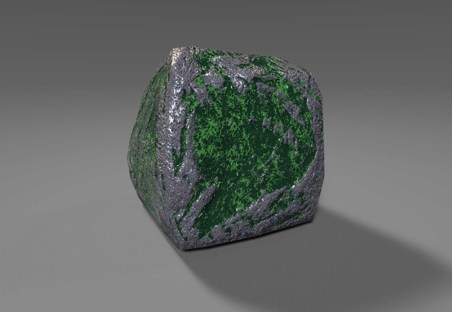 mossy rock lowpoly Free low-poly 3D model_5
