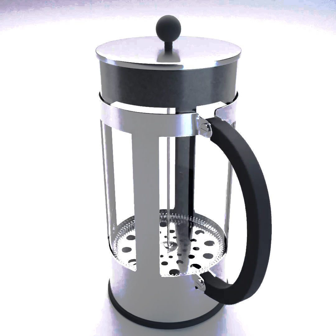French Press Low-poly 3D model_4