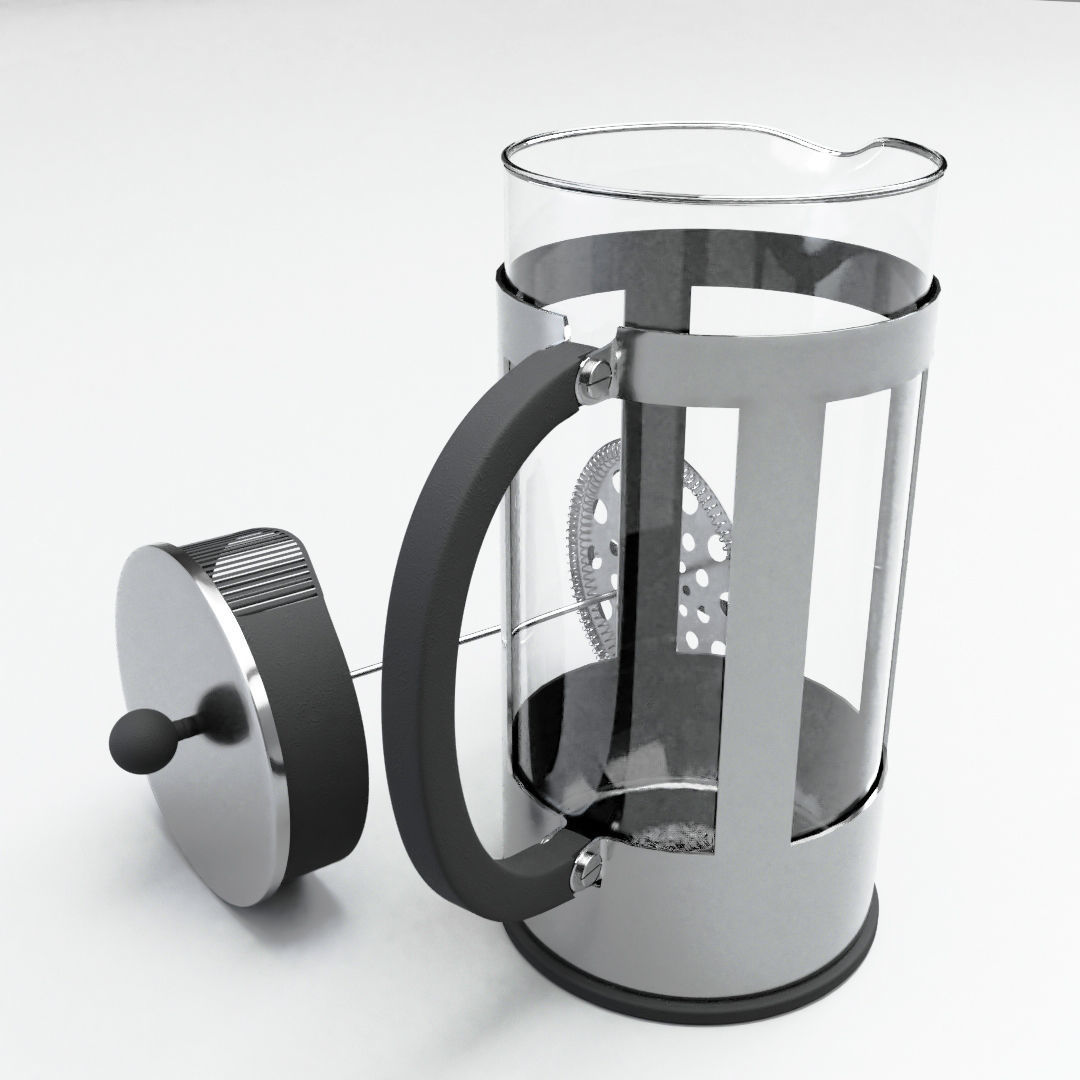 French Press Low-poly 3D model_6
