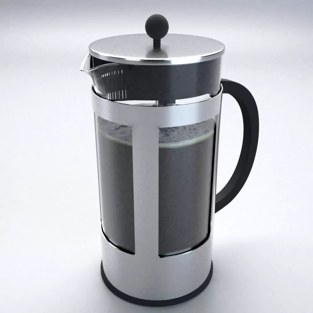French Press Low-poly 3D model_0