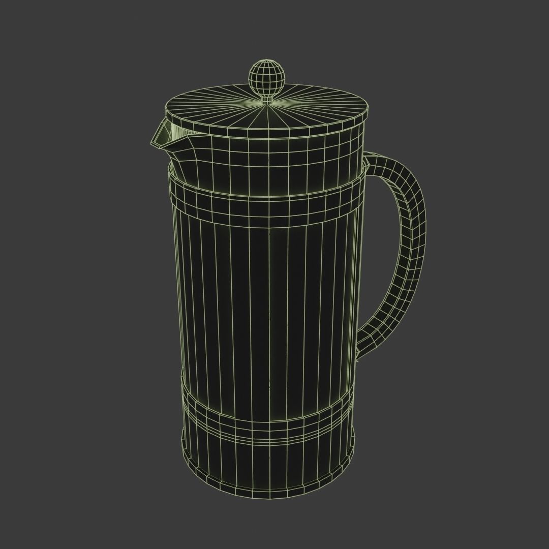 French Press Low-poly 3D model_12