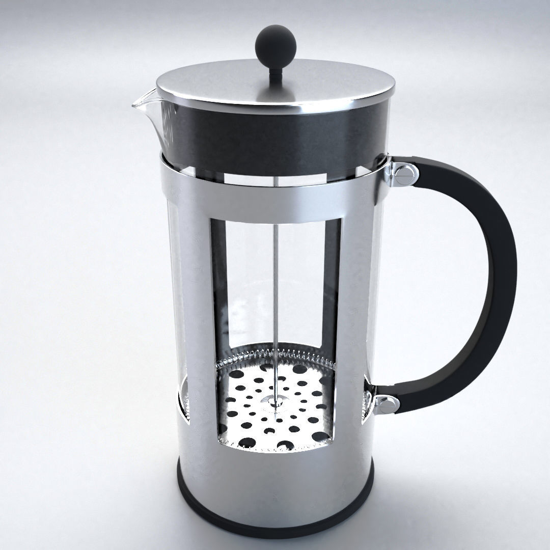 French Press Low-poly 3D model_5