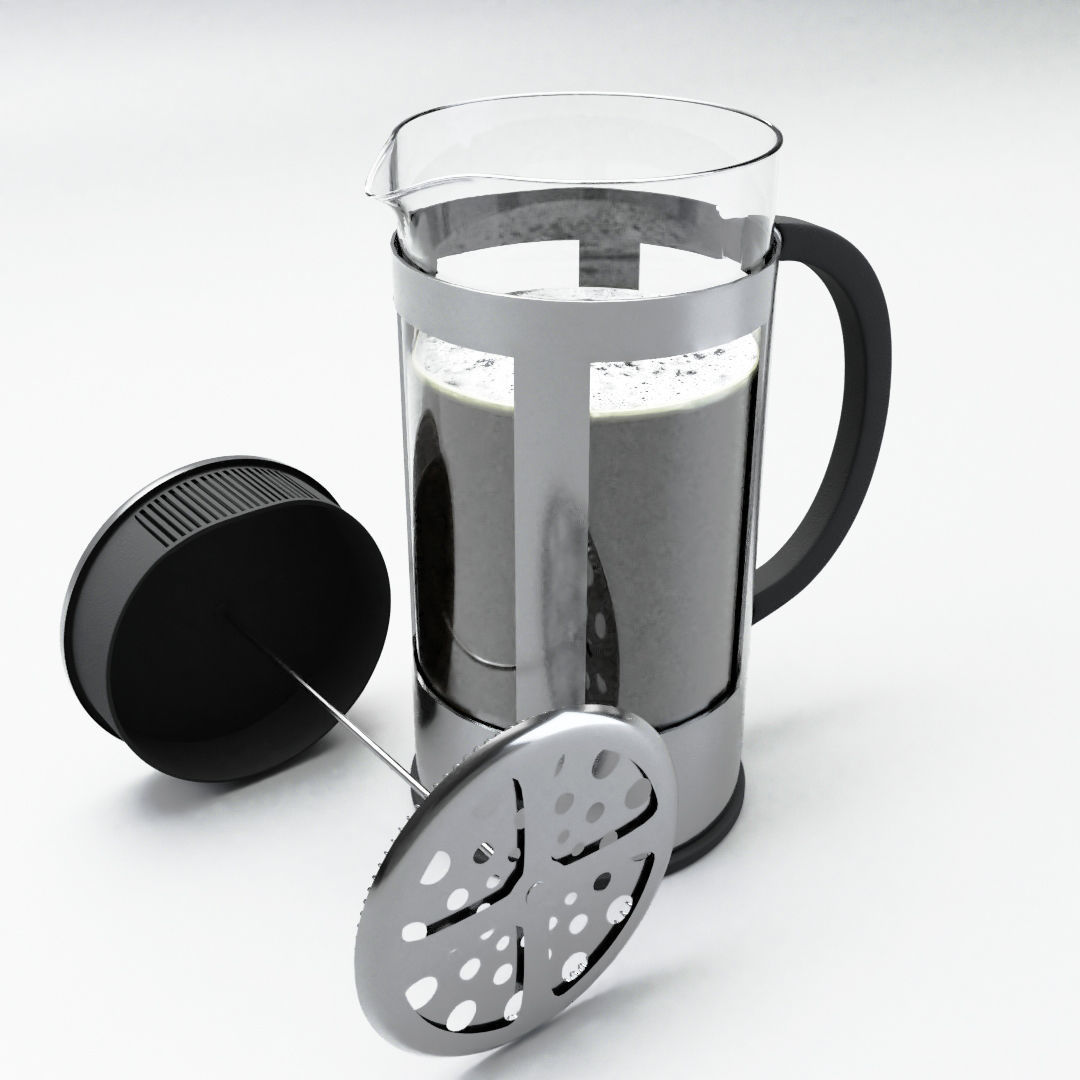 French Press Low-poly 3D model_7
