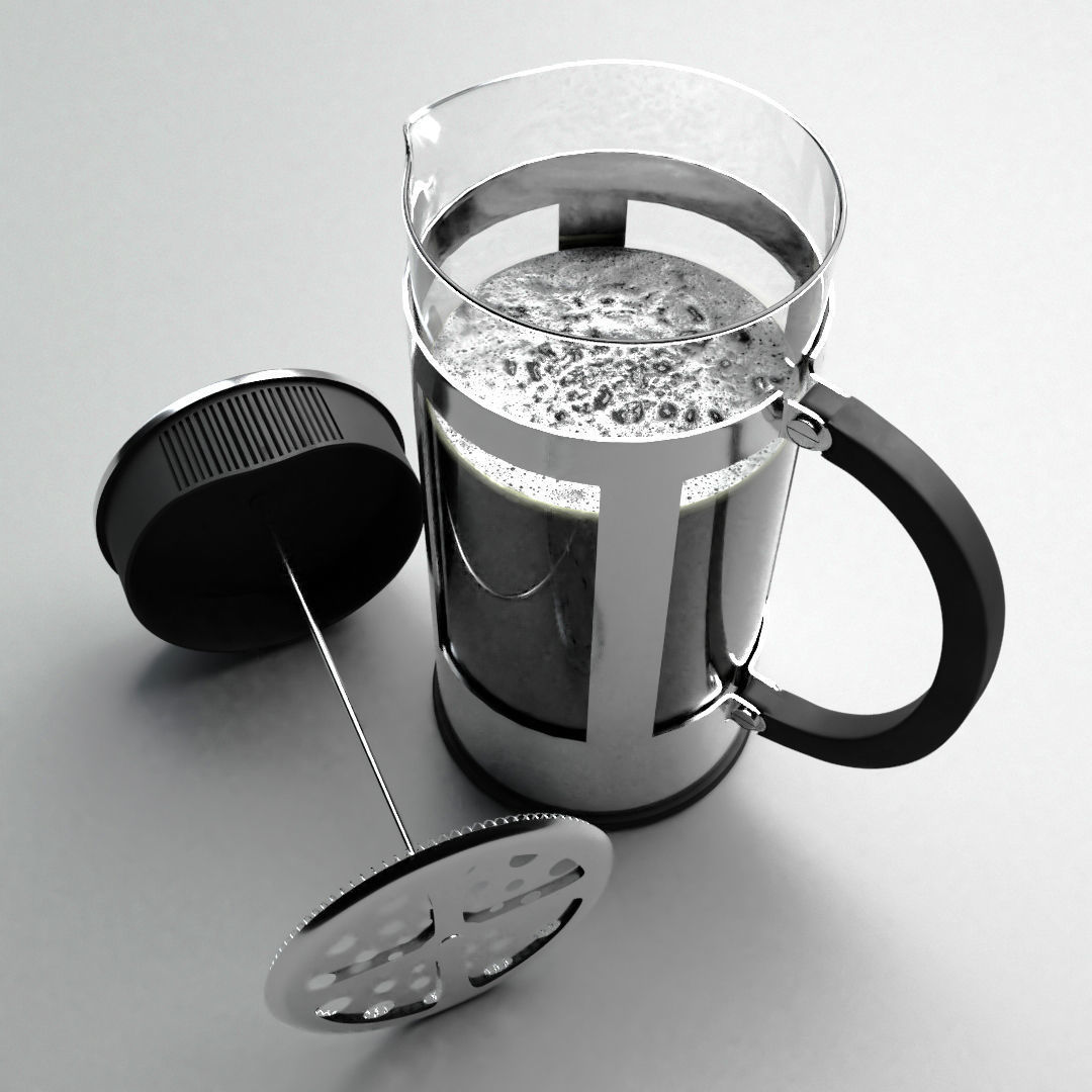 French Press Low-poly 3D model_3