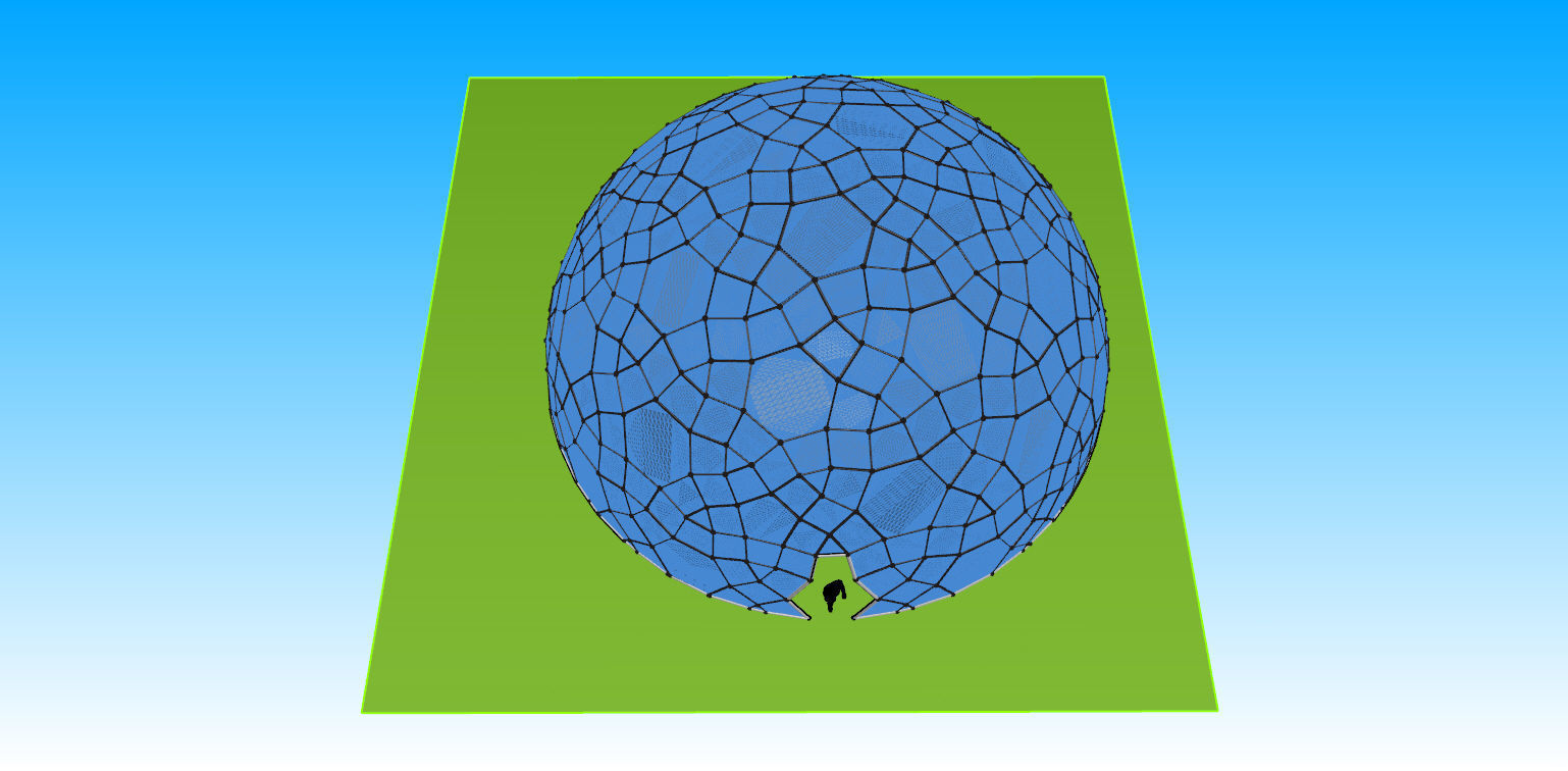 Geodesic Dome like structure with glass panels 3D model_24