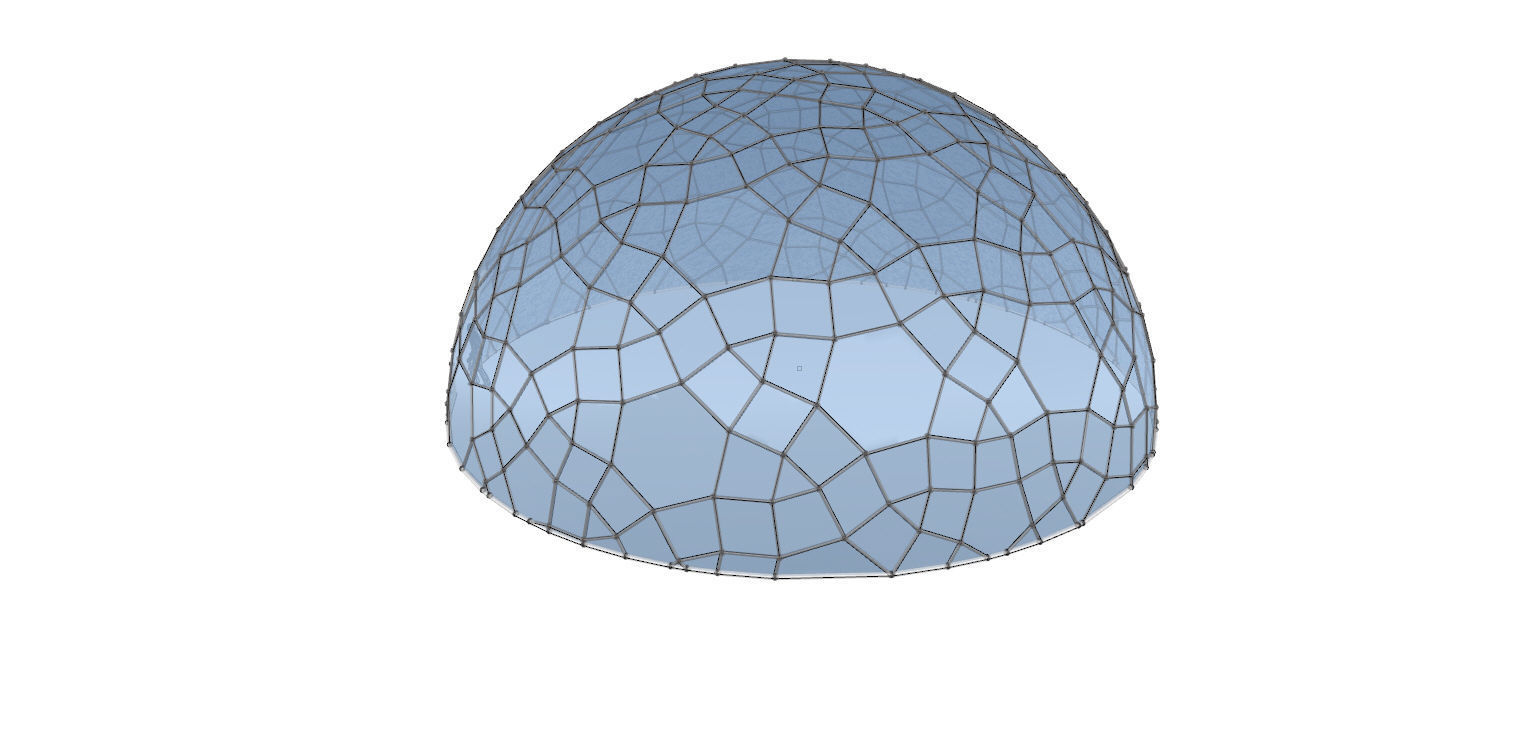 Geodesic Dome like structure with glass panels 3D model_17