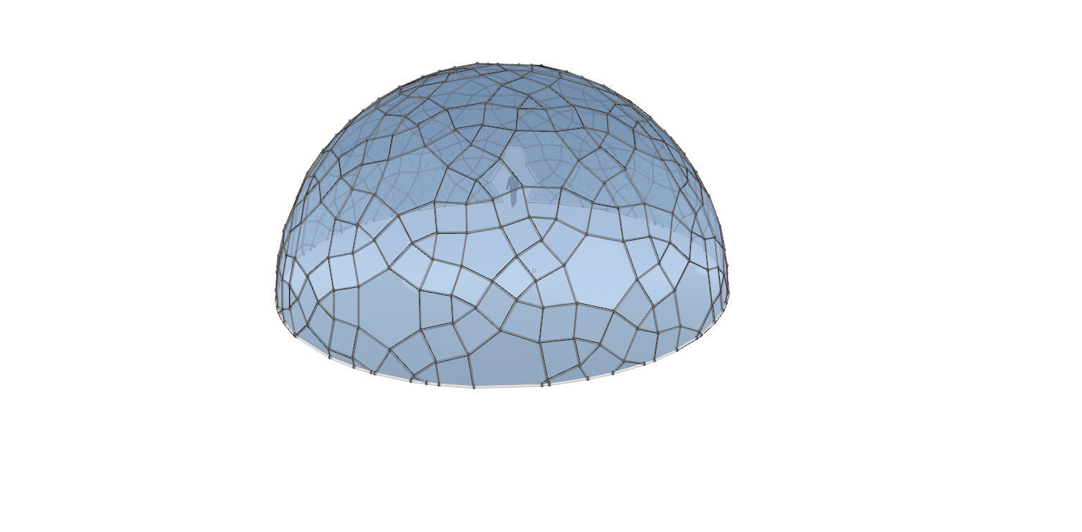 Geodesic Dome like structure with glass panels 3D model_21