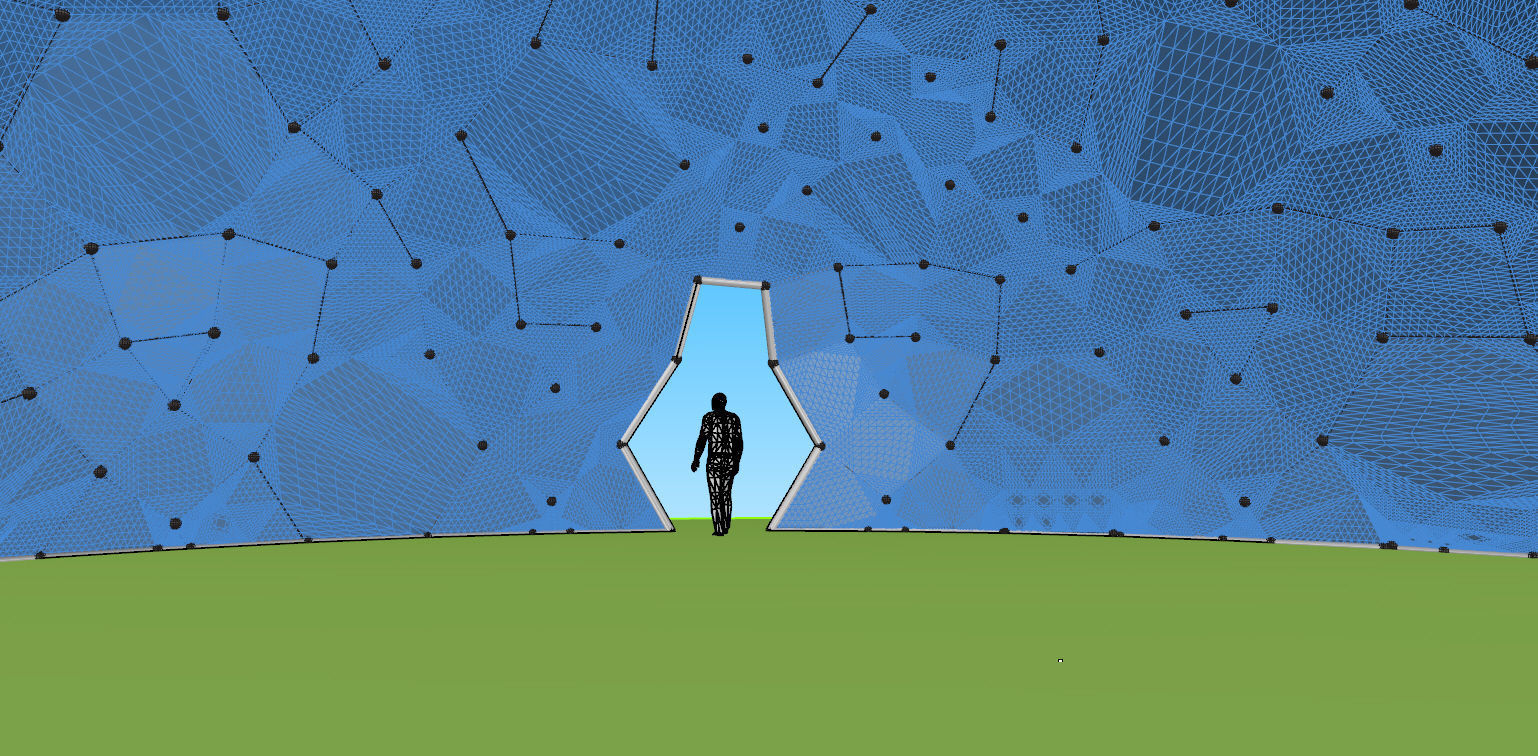 Geodesic Dome like structure with glass panels 3D model_26