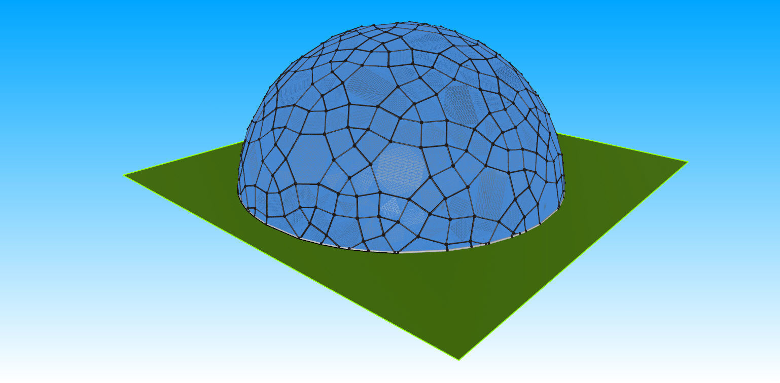 Geodesic Dome like structure with glass panels 3D model_18