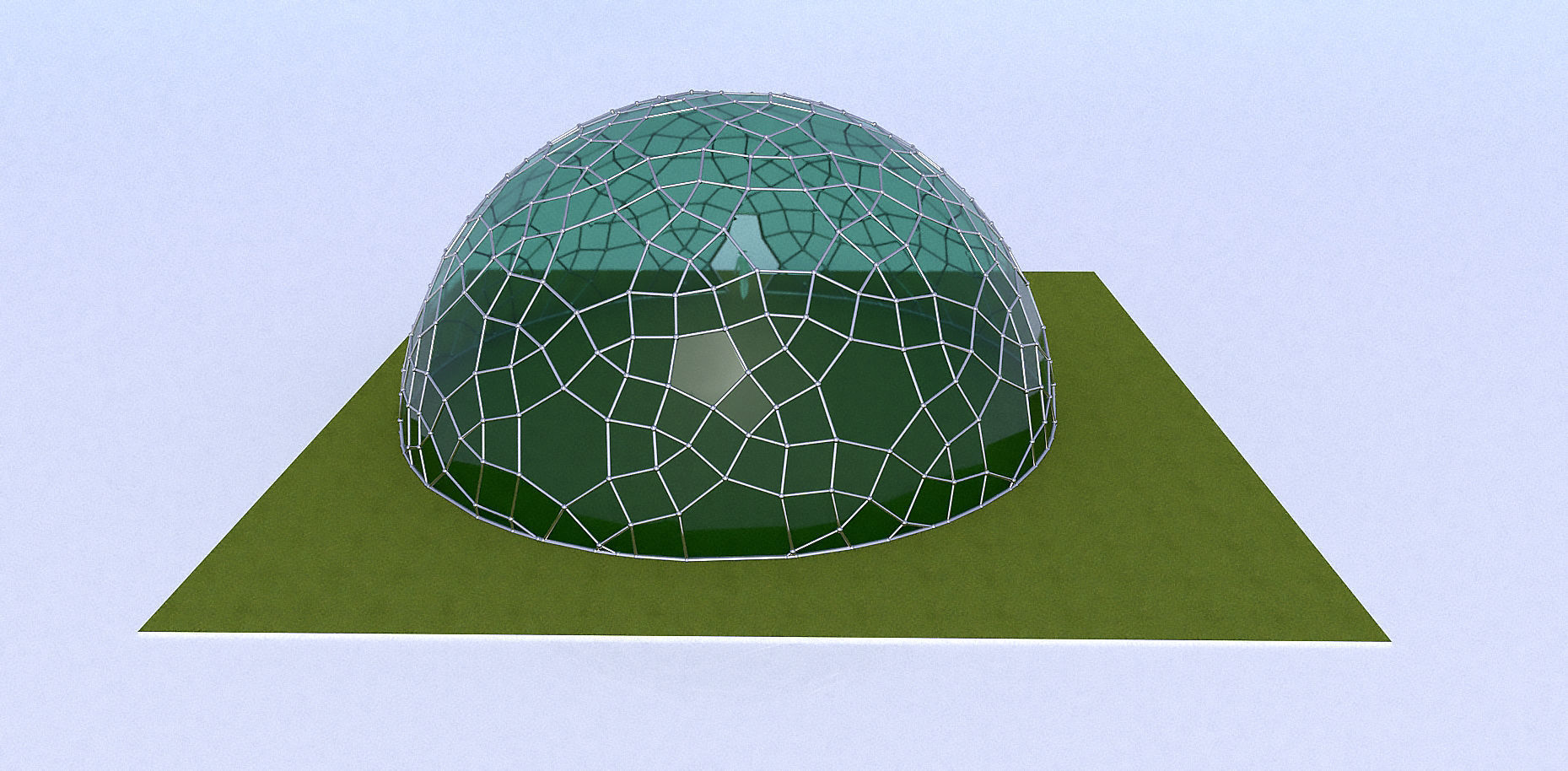 Geodesic Dome like structure with glass panels 3D model_5