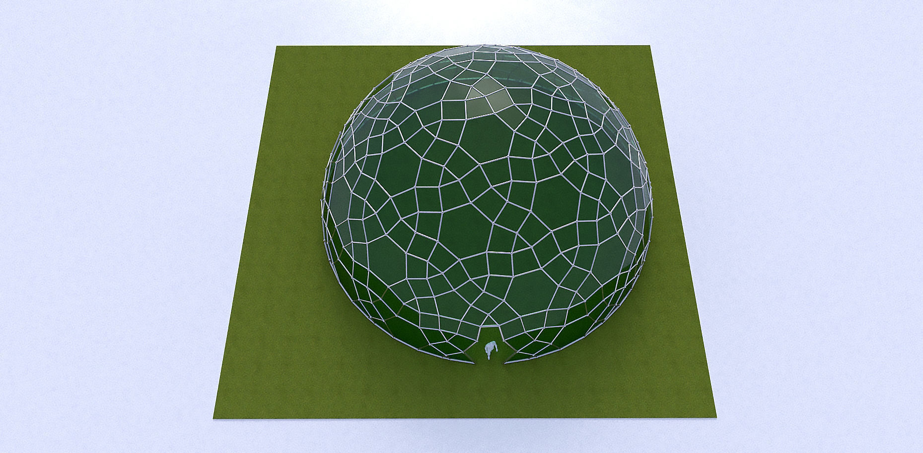 Geodesic Dome like structure with glass panels 3D model_7