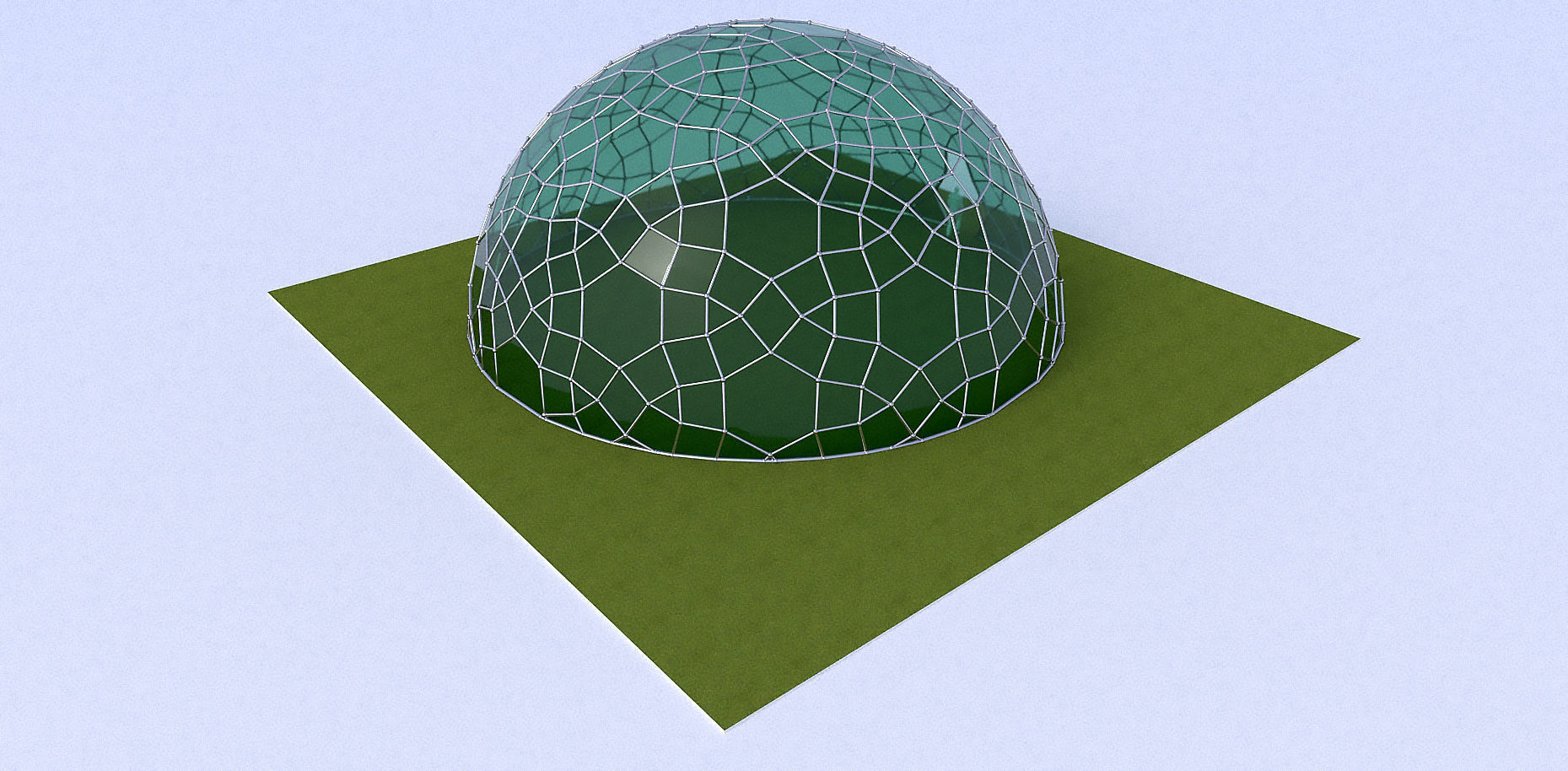 Geodesic Dome like structure with glass panels 3D model_6