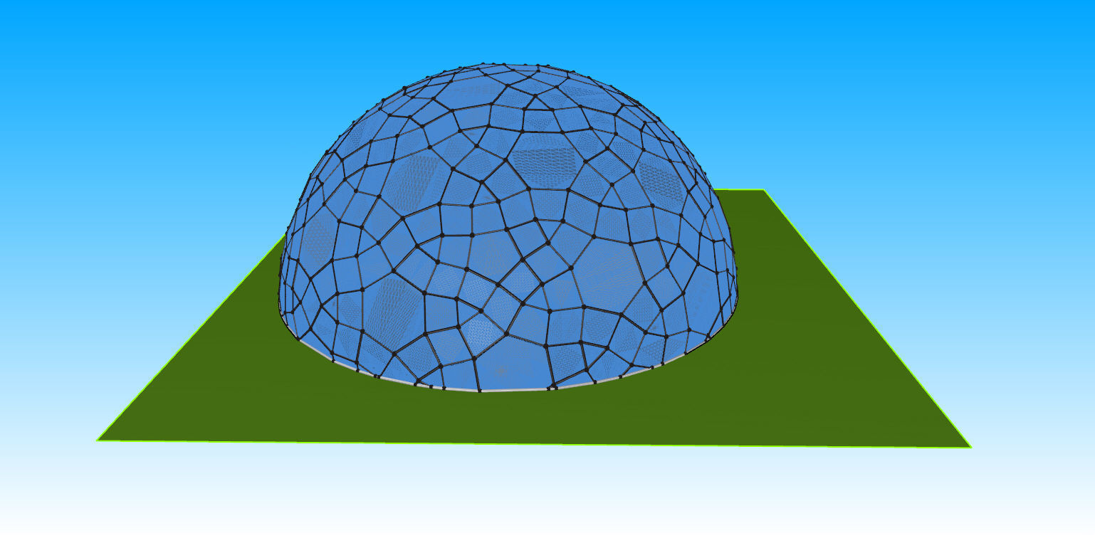 Geodesic Dome like structure with glass panels 3D model_20