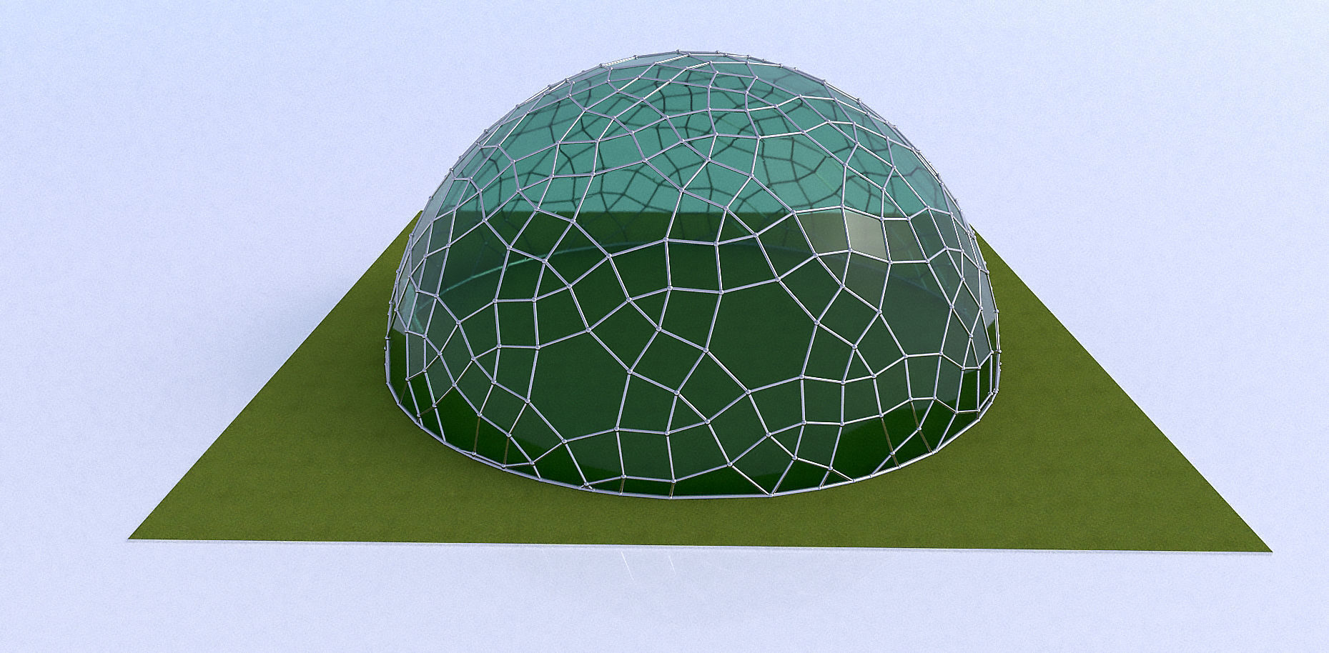 Geodesic Dome like structure with glass panels 3D model_3