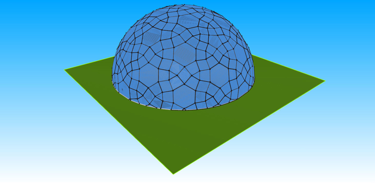 Geodesic Dome like structure with glass panels 3D model_22