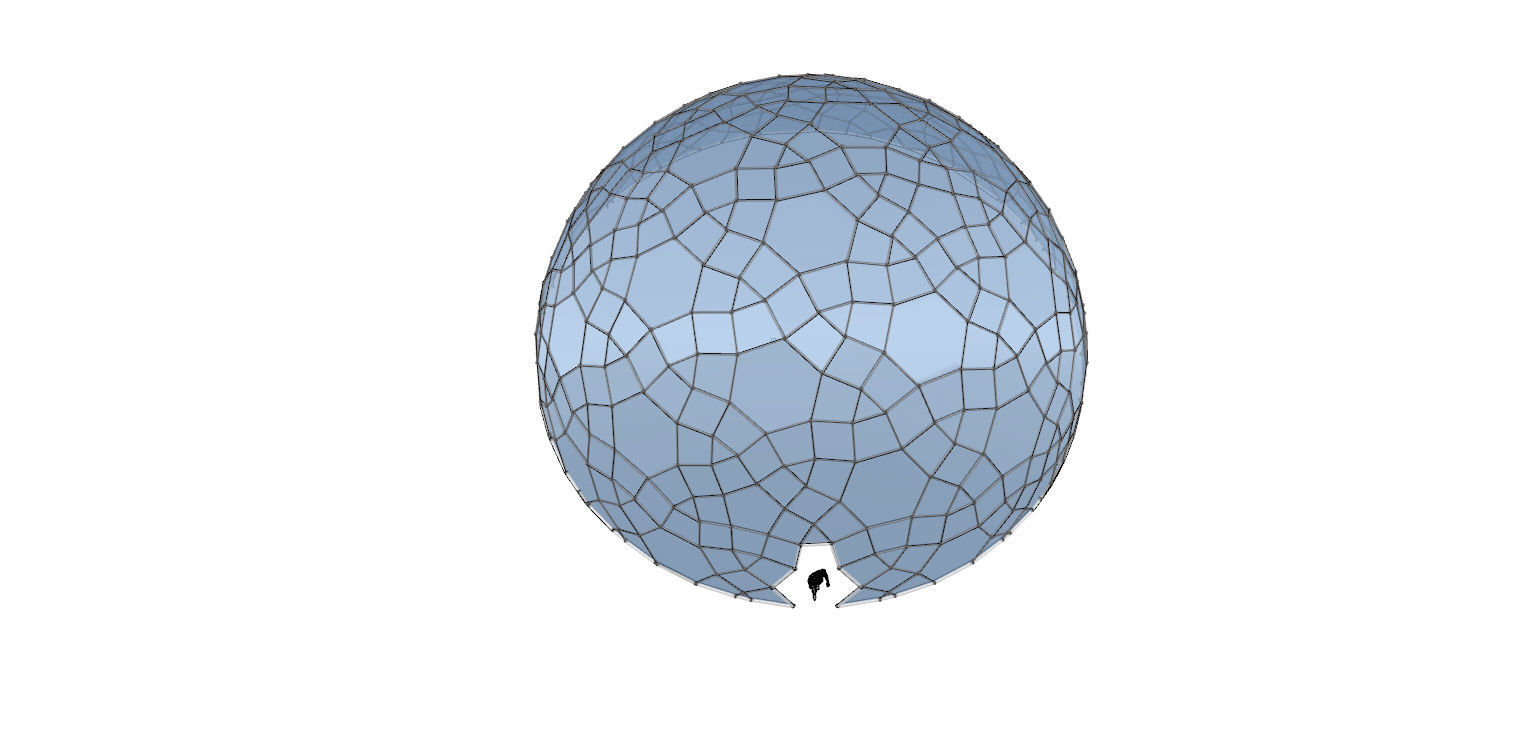 Geodesic Dome like structure with glass panels 3D model_25