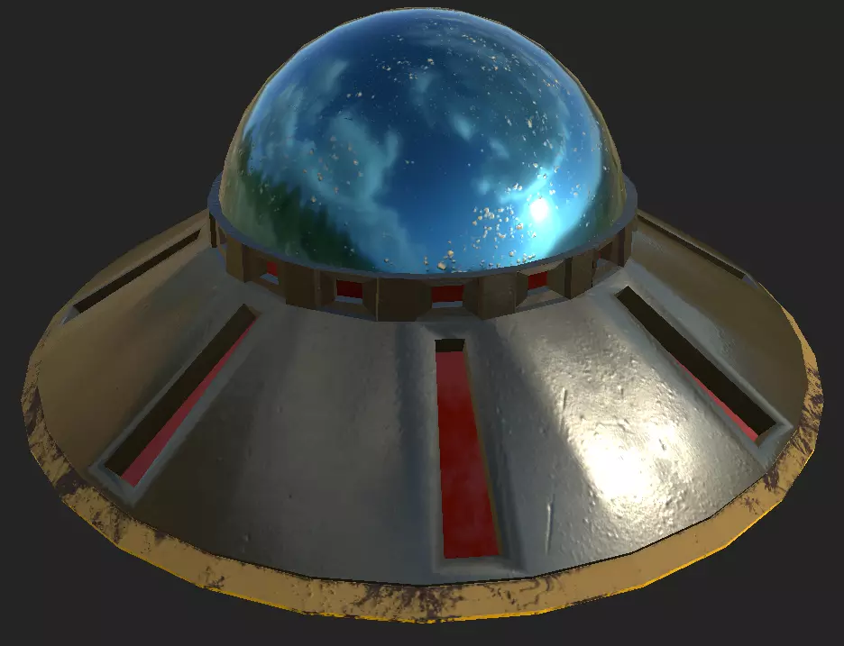 UFO Flying Saucer - Area 51 Pack Low-poly 3D model_0