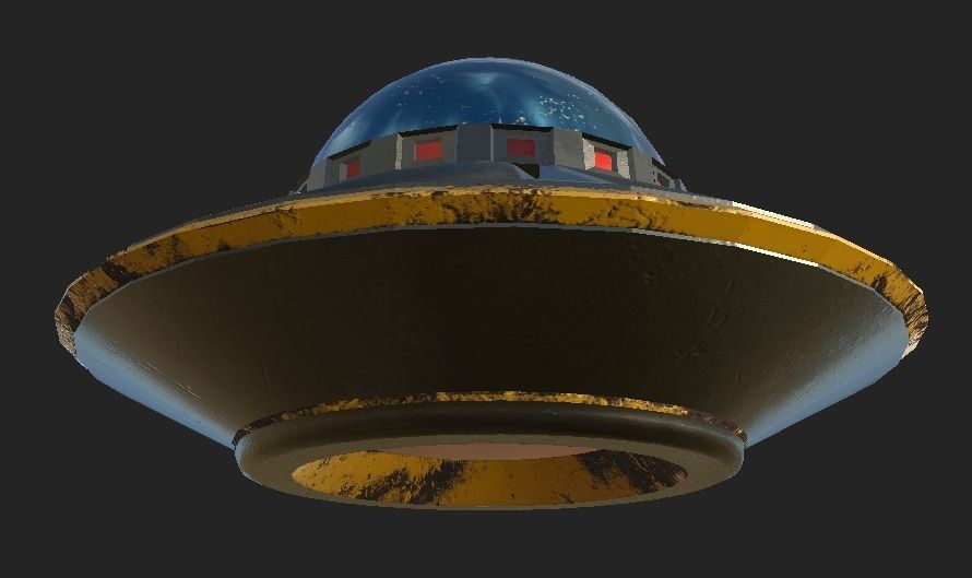 UFO Flying Saucer - Area 51 Pack Low-poly 3D model_2