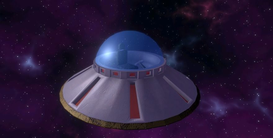 UFO Flying Saucer - Area 51 Pack Low-poly 3D model_3