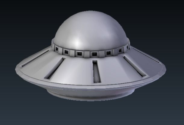 UFO Flying Saucer - Area 51 Pack Low-poly 3D model_4