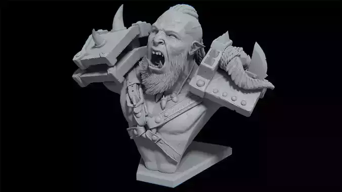 Orc bust - 3d print ready 3D print model