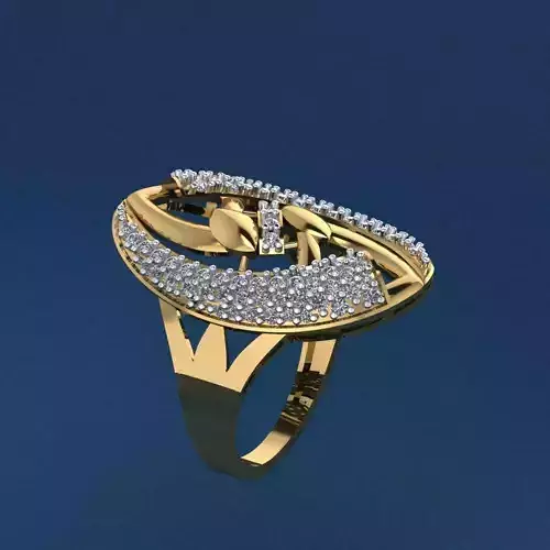 Halka 3 gold ring with diamonds