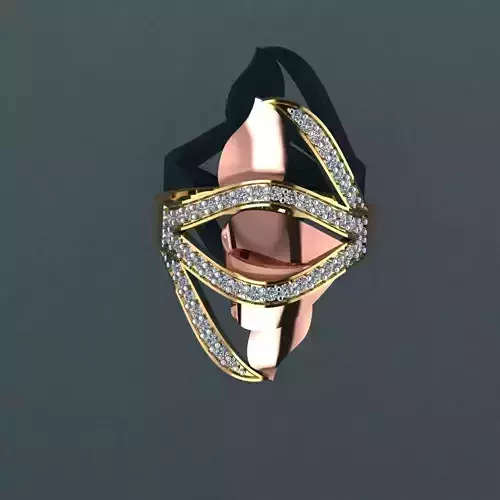 Halka 4 diamond ring in rose gold and gold