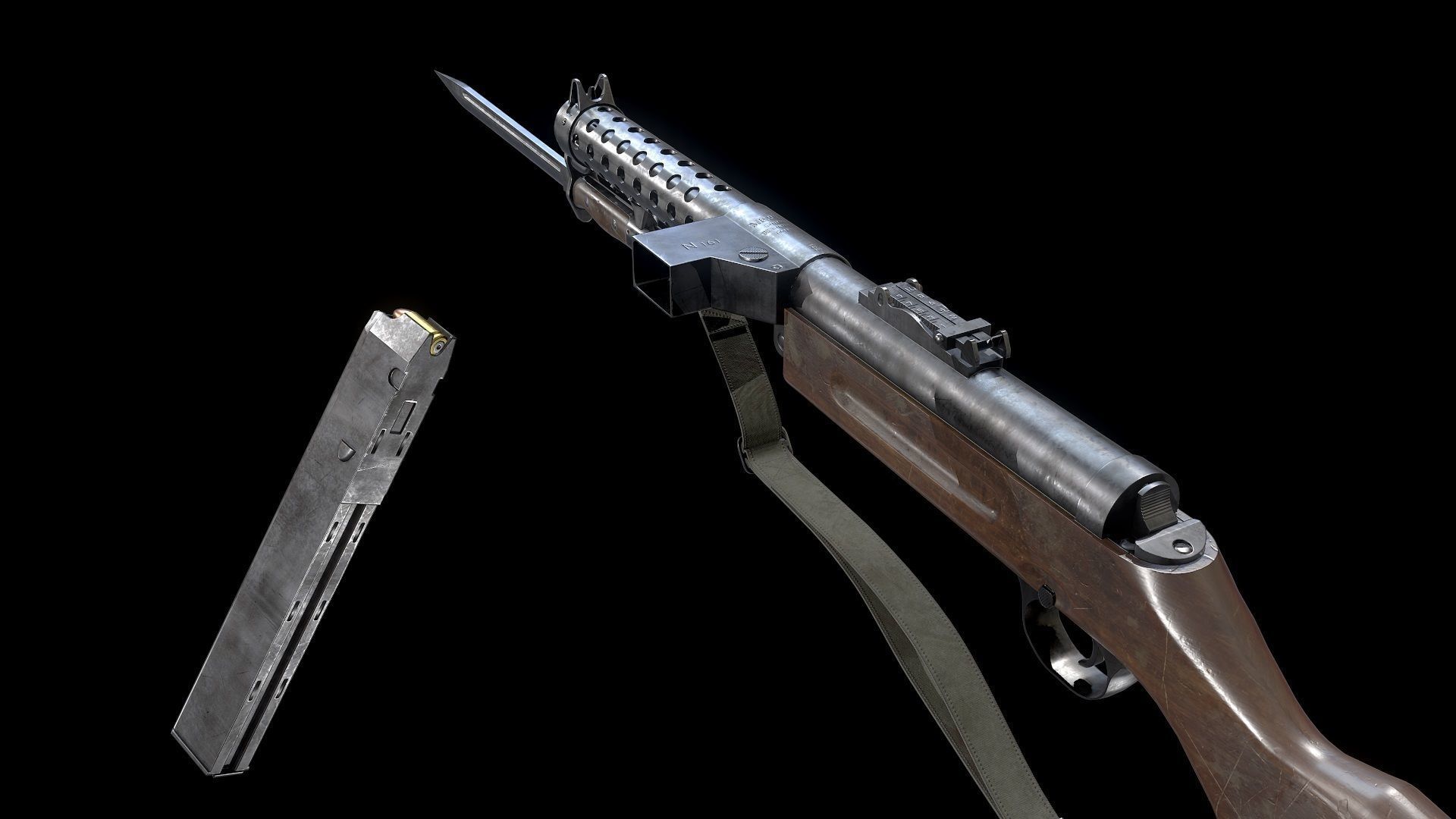 Schmeisser MP-28 Rifle AAA Game Ready Weapon FPS Asset Low-poly 3D model_8