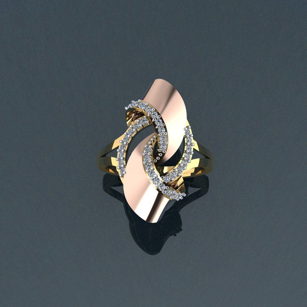Halka 8 gold and diamond ring 3D print model_23