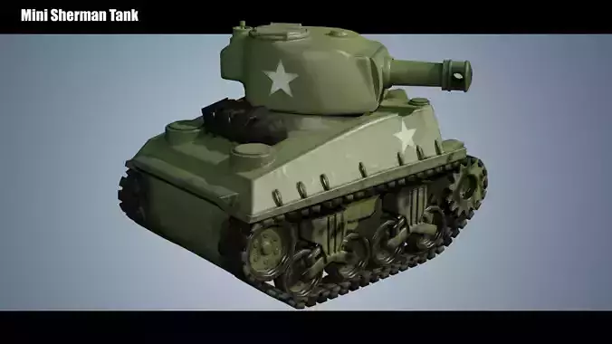 Mini Sherman Tank Low-poly 3D model