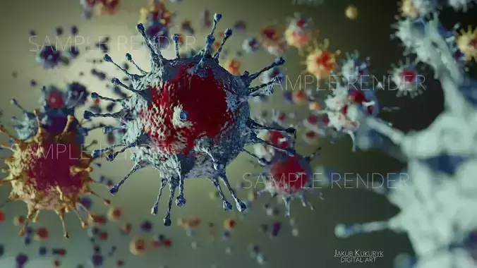 Microbiological corona virus model 3D print model