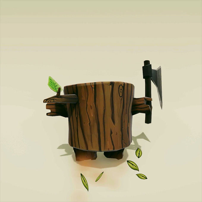 Angry Log - Revenge of the Tree for Game Development Low-poly 3D model_5