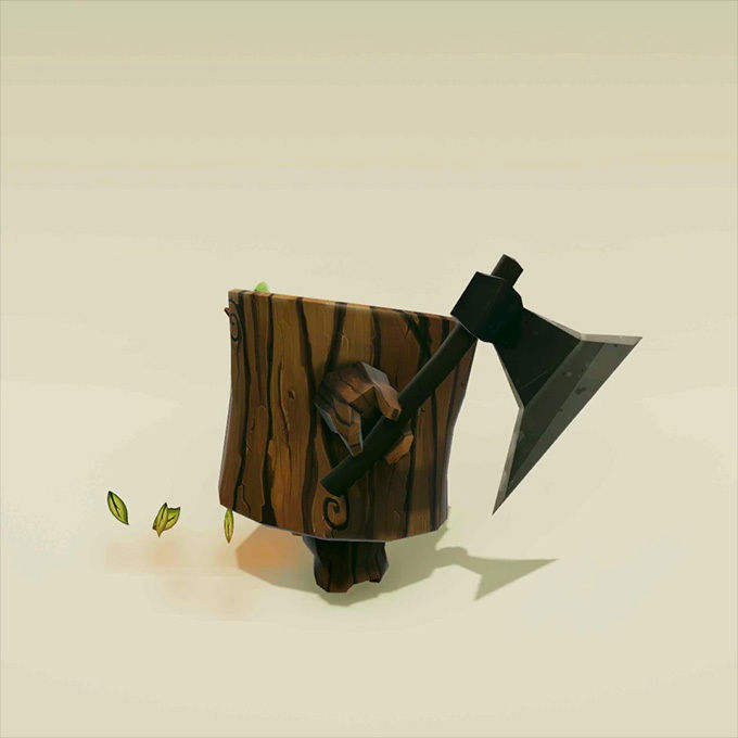 Angry Log - Revenge of the Tree for Game Development Low-poly 3D model_8