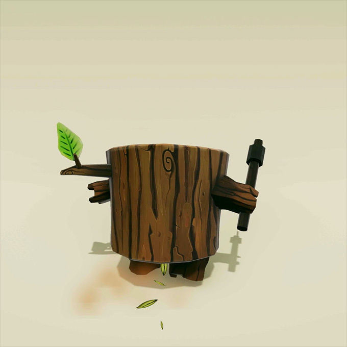 Angry Log - Revenge of the Tree for Game Development Low-poly 3D model_6