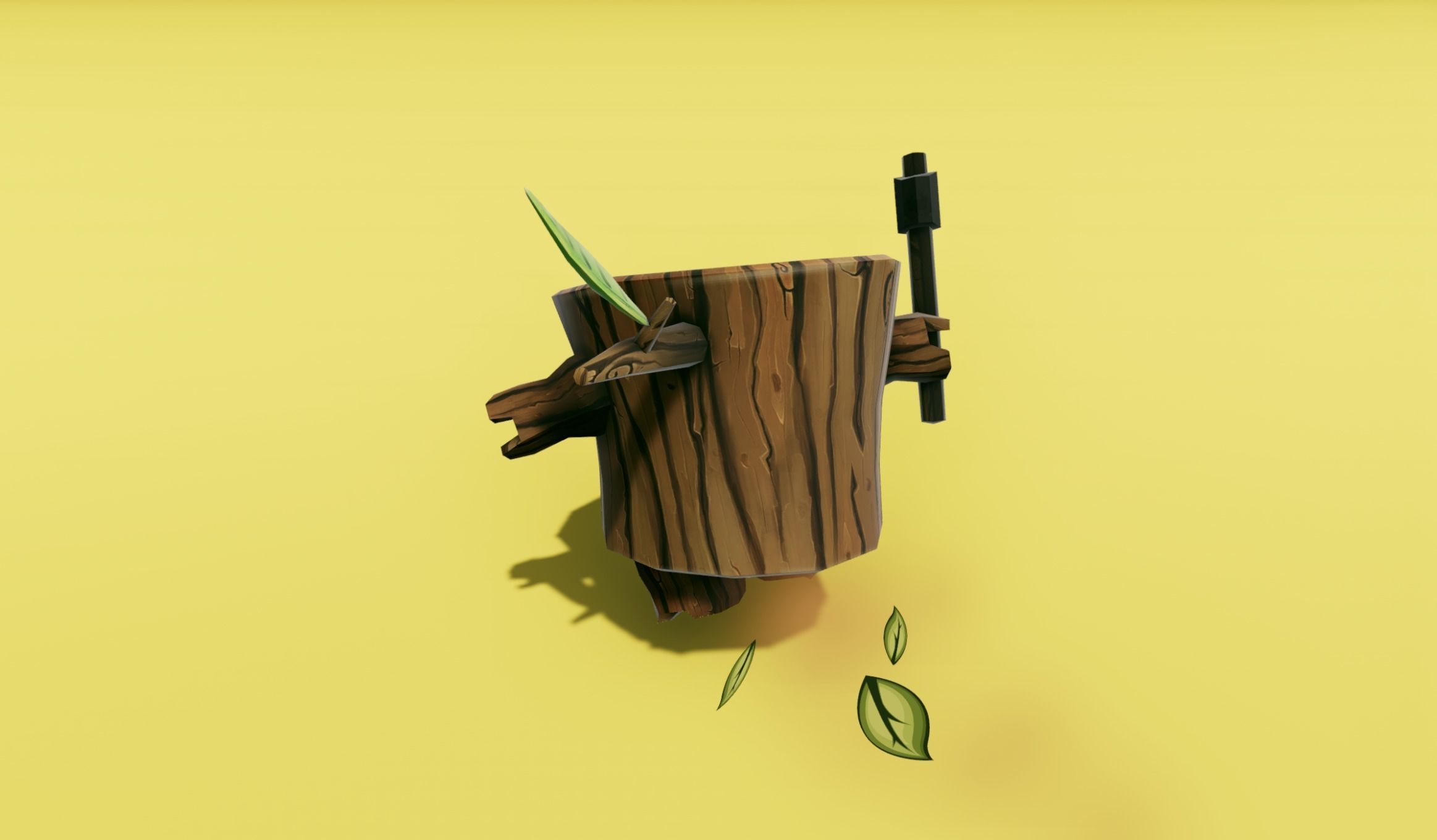 Angry Log - Revenge of the Tree for Game Development Low-poly 3D model_10