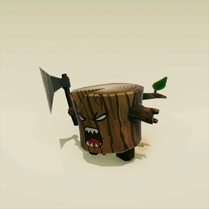 Angry Log - Revenge of the Tree for Game Development Low-poly 3D model_3
