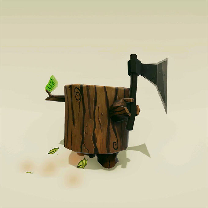 Angry Log - Revenge of the Tree for Game Development Low-poly 3D model_7
