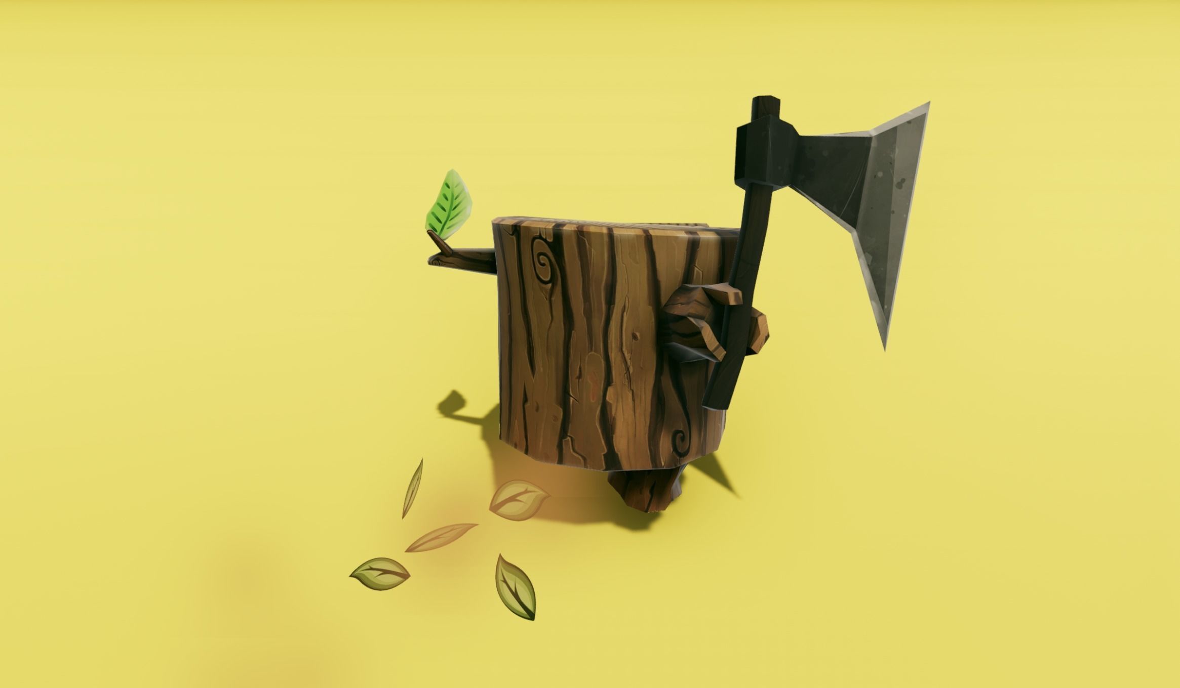 Angry Log - Revenge of the Tree for Game Development Low-poly 3D model_11