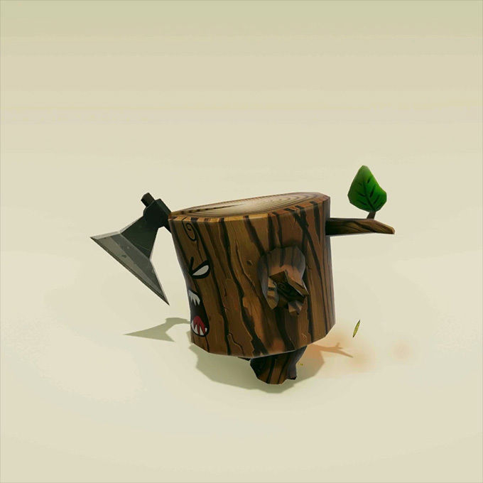 Angry Log - Revenge of the Tree for Game Development Low-poly 3D model_4