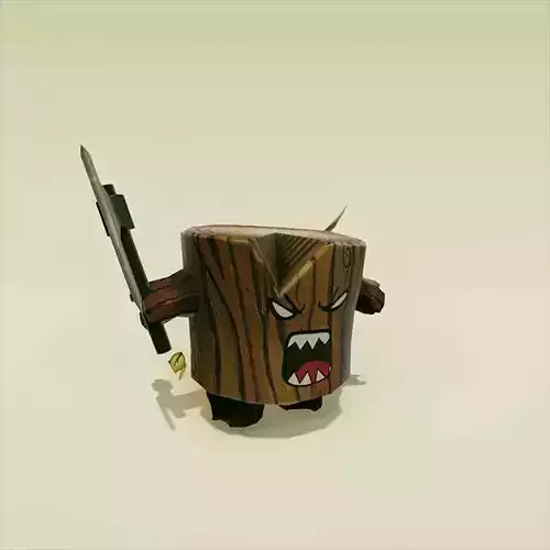 Angry Log - Revenge of the Tree for Game Development Low-poly 3D model Angry Log - Revenge of the Tree for Game Development Low-poly 3D model