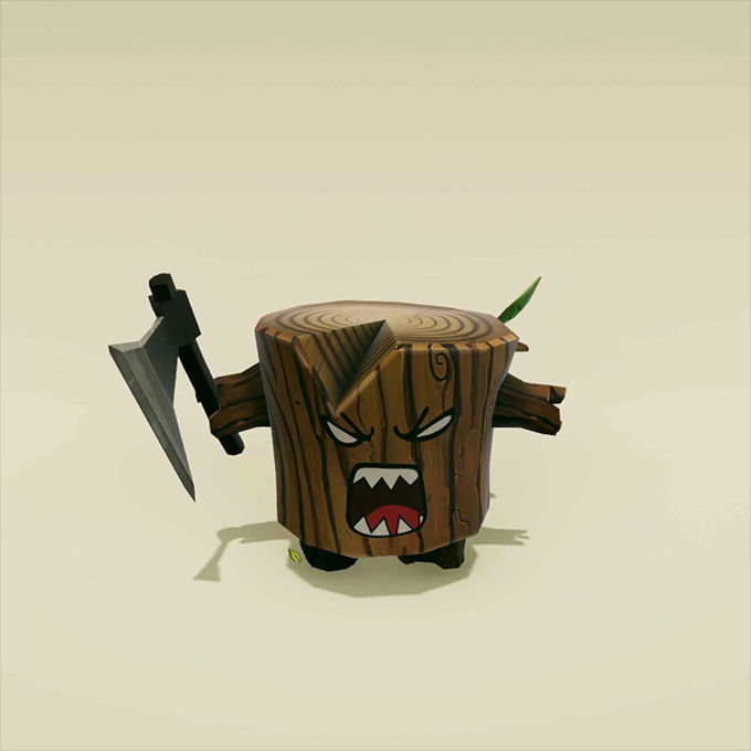 Angry Log - Revenge of the Tree for Game Development Low-poly 3D model_2
