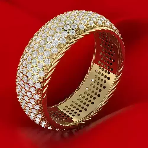 Rope Ring with gems 3D print model