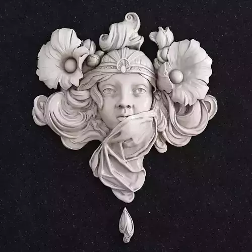 Jewelry pendant Face Girl flower corbel