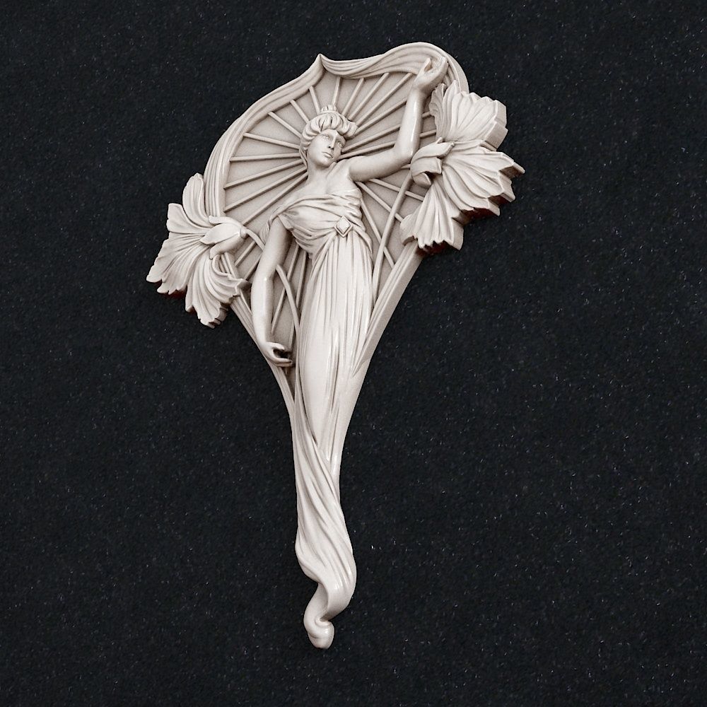 Jewelry pendant Girl flower 1 3D print model_1