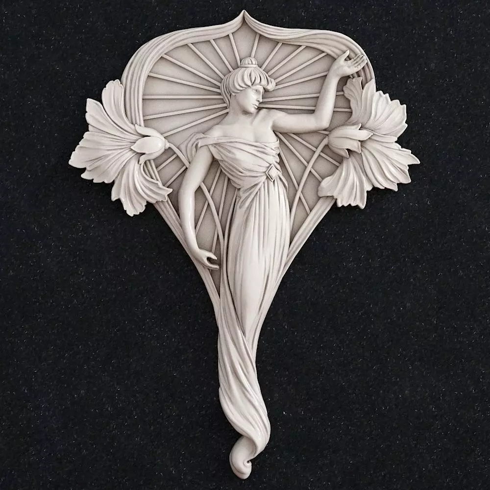 Jewelry pendant Girl flower 1 3D print model_0